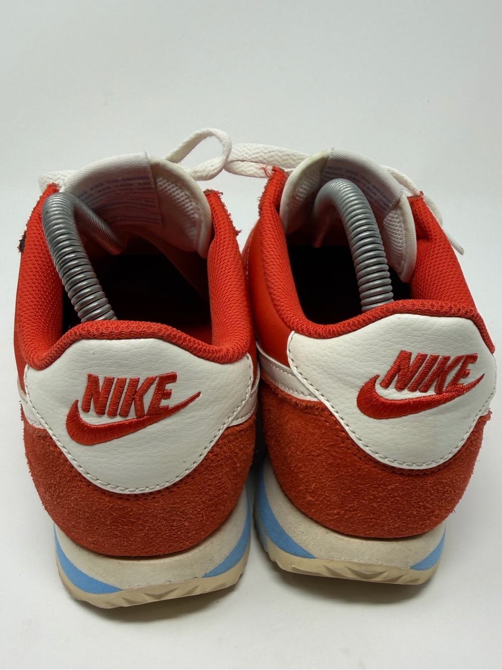 Nike womens Cortez in orange /White and blue Sz.9.5 - Picture 6 of 8